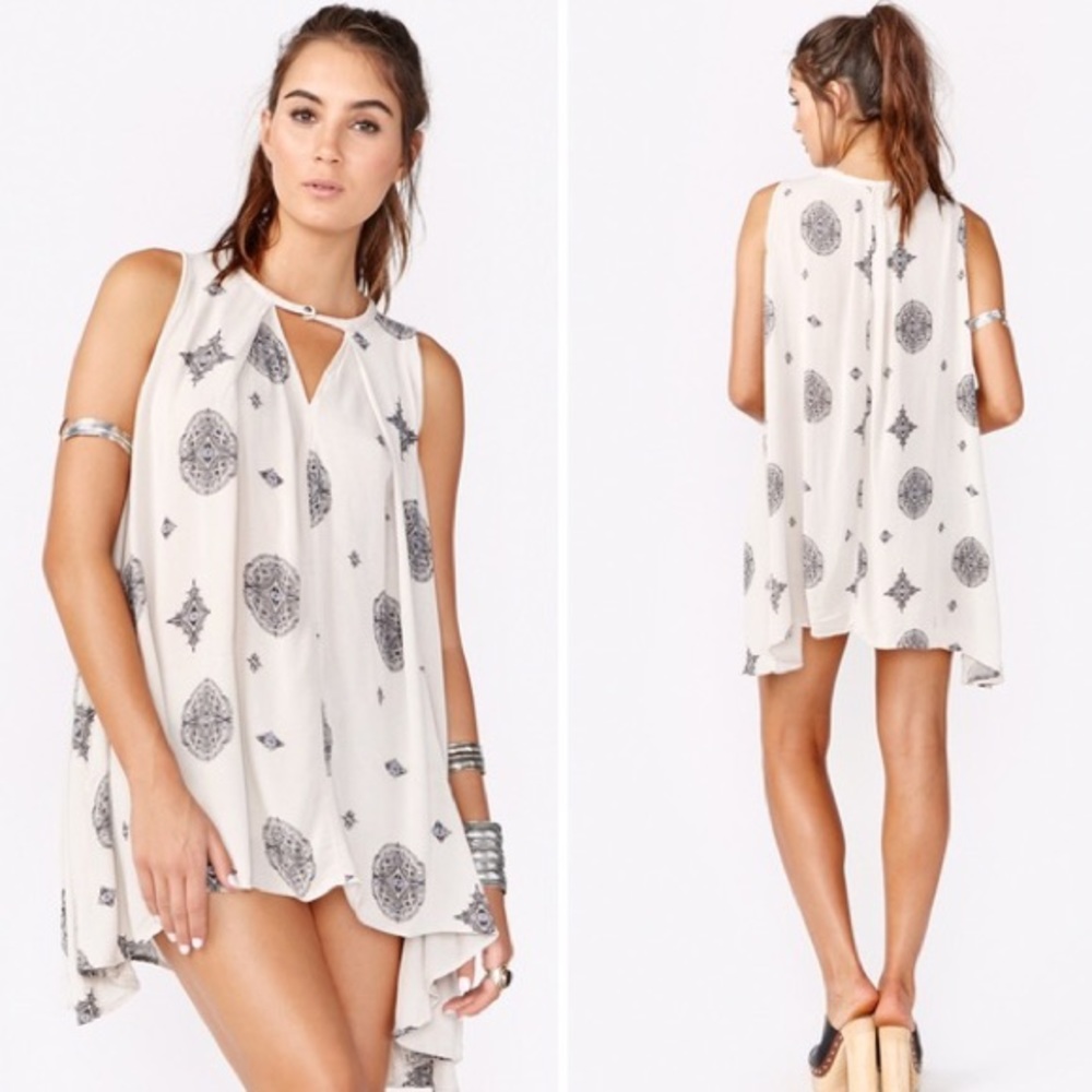 Free People Tan Tree Swing Tunic